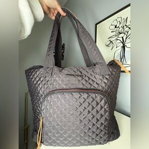 Adrienne Vittadini Quilted Navy Large Tote Bag